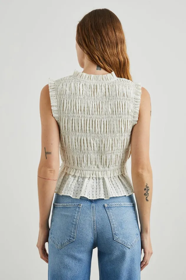 Tops Women Rails Martine Top Ivory Seersucker