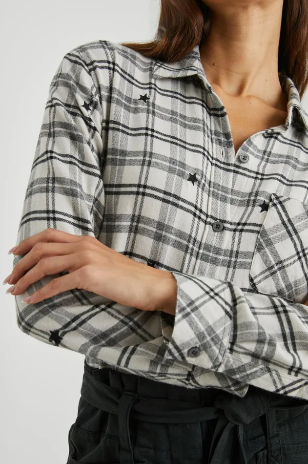 Tops Women Rails Milo Shirt Ivory Check Stars