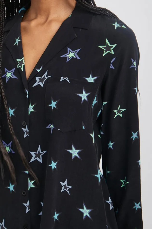 Tops Women Rails Rebel Shirt Black Cosmic Stars