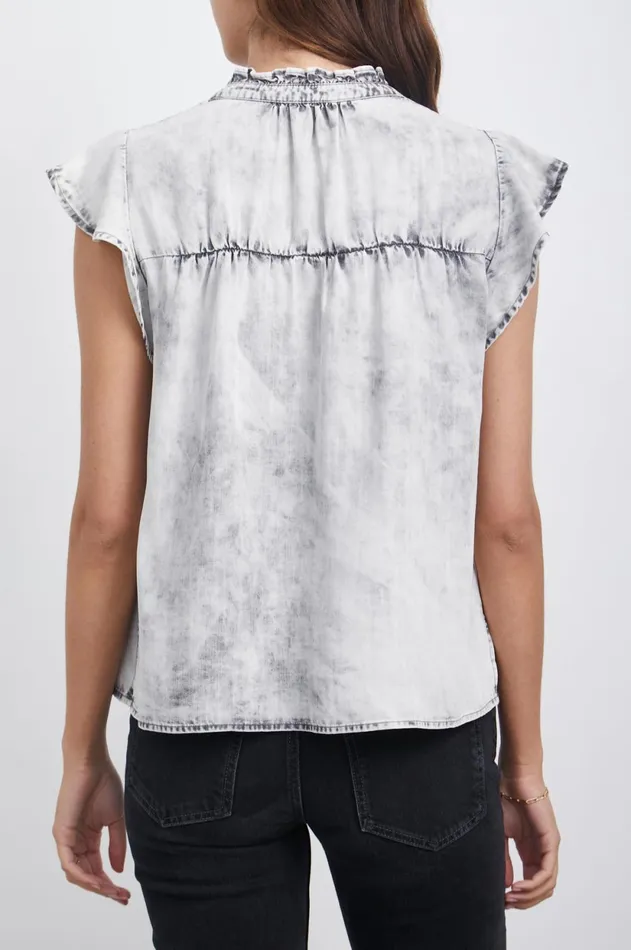 Tops Women Rails Ruthie Top Charcoal Cloud Wash