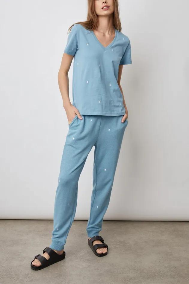 Tops Women Rails The Cara V Neck TShirt Aqua Stars