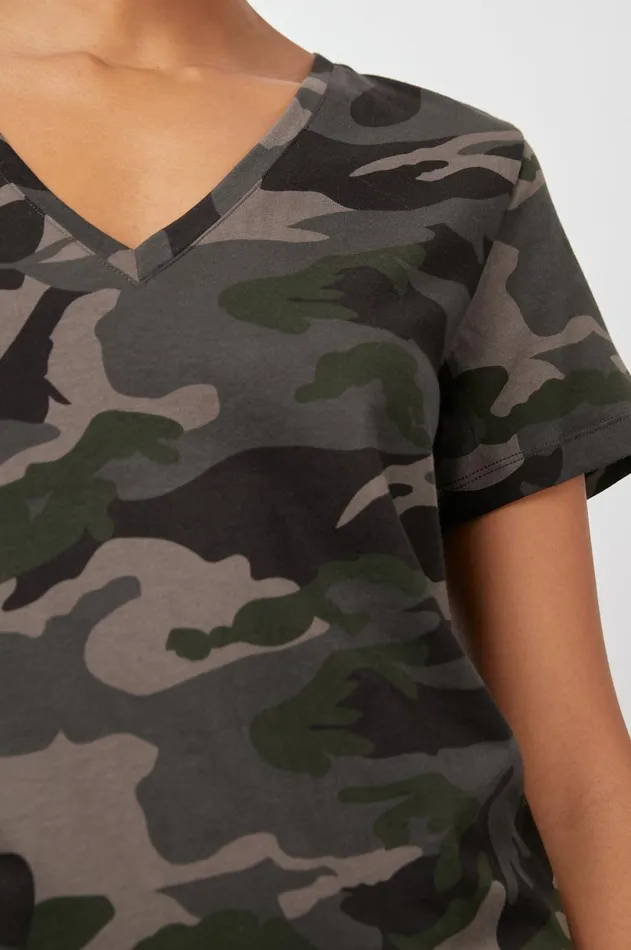 Tops Women Rails The Cara V Neck TShirt Forest Camo