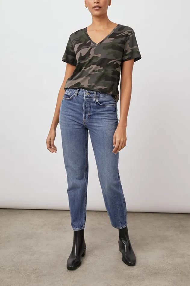 Tops Women Rails The Cara V Neck TShirt Forest Camo