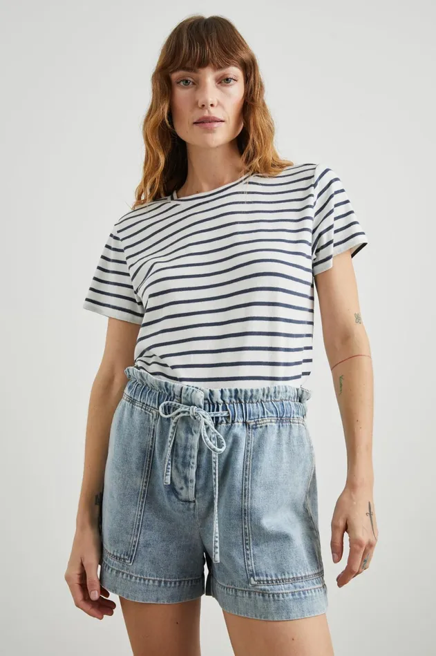 Tops Women Rails The Classic Crew TShirt Navy Stripe