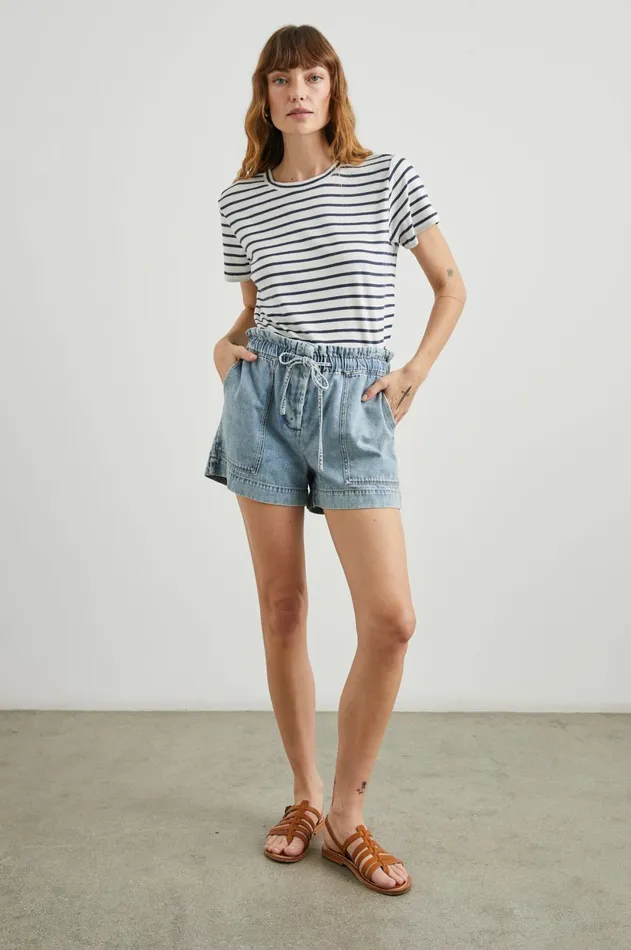 Tops Women Rails The Classic Crew TShirt Navy Stripe
