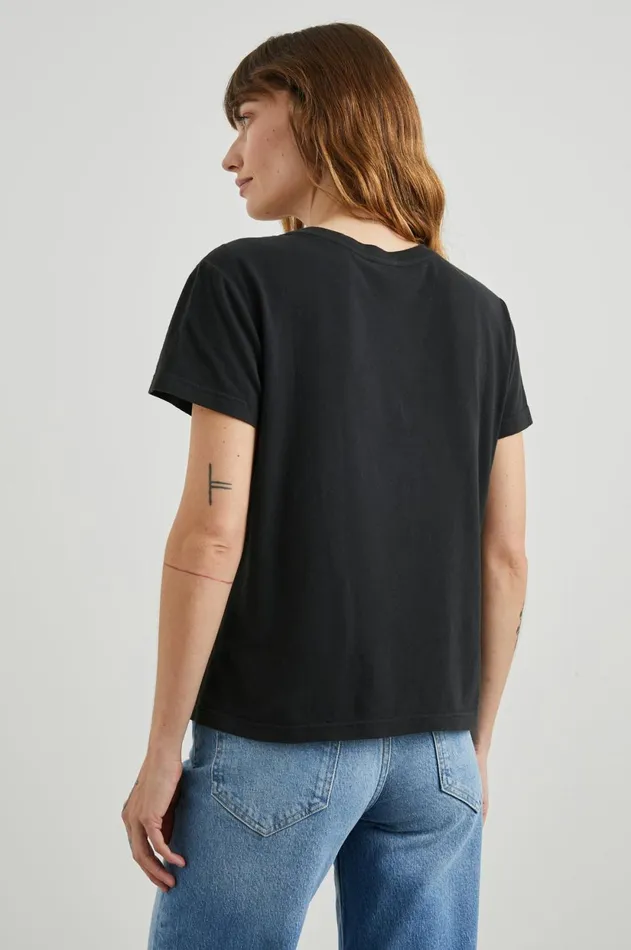 Tops Women Rails The Classic Crew TShirt Sunset Strip Washed Black