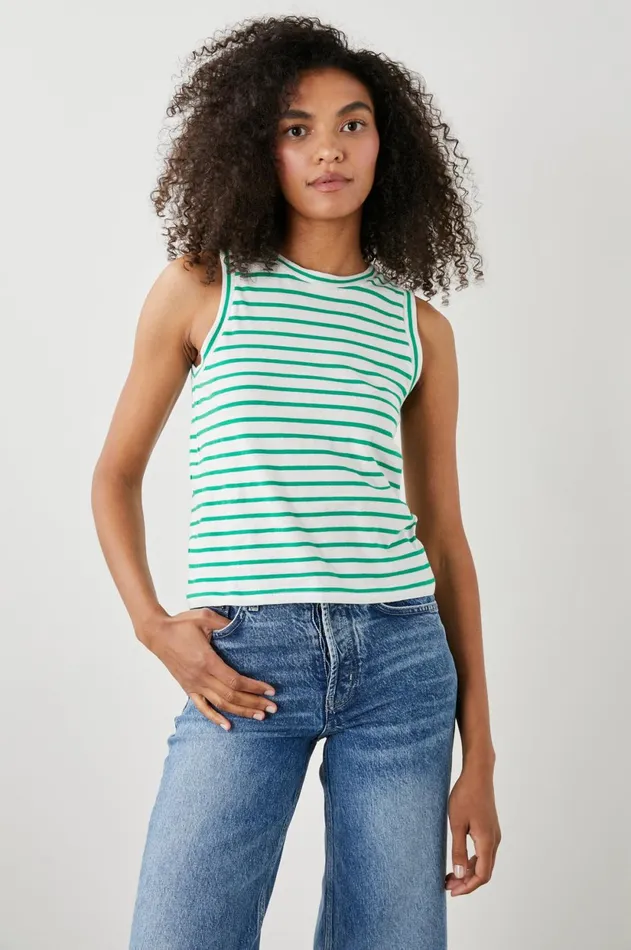 Tops Women Rails The Racer Tank Sailor Stripe Green