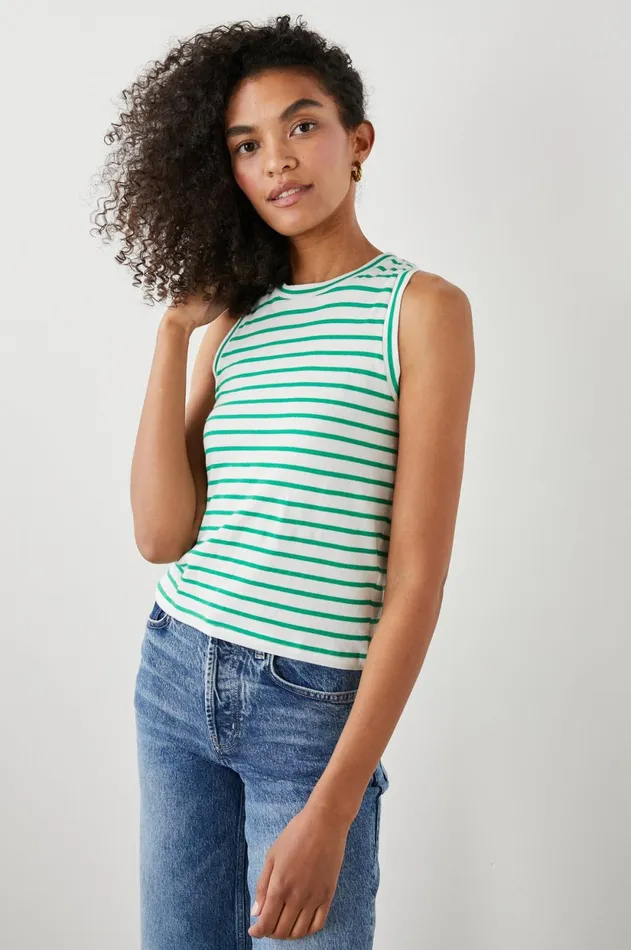 Tops Women Rails The Racer Tank Sailor Stripe Green