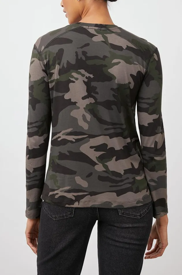 Tops Women Rails The Sami Long Sleeve V TShirt Forest Camo