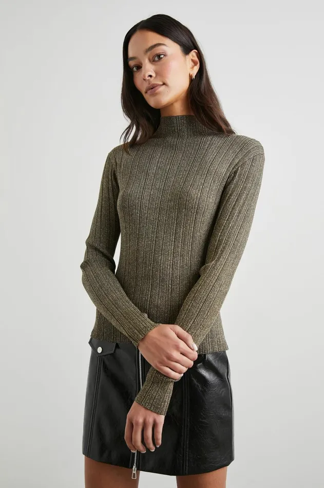 Tops Women Rails Vivienne Sweater Gold Lurex