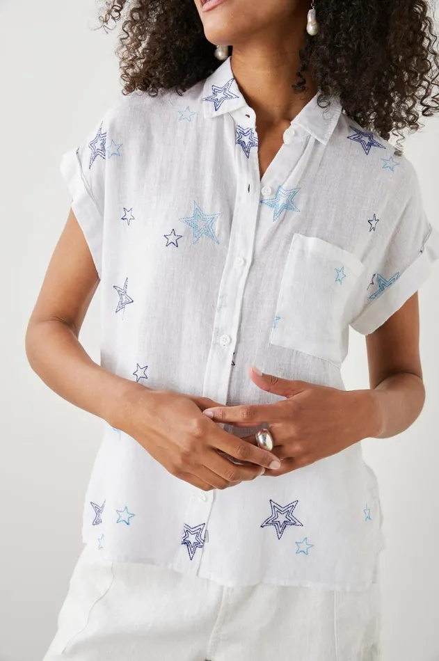 Tops Women Rails Whitney Shirt Navy Stitched Stars