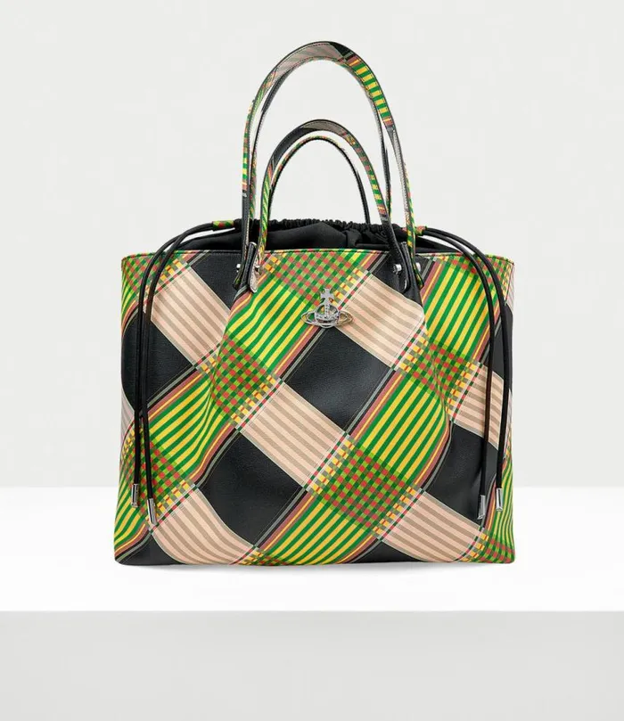 Totebags Women Vivienne Westwood Tina Tote Bag In CombatTartan