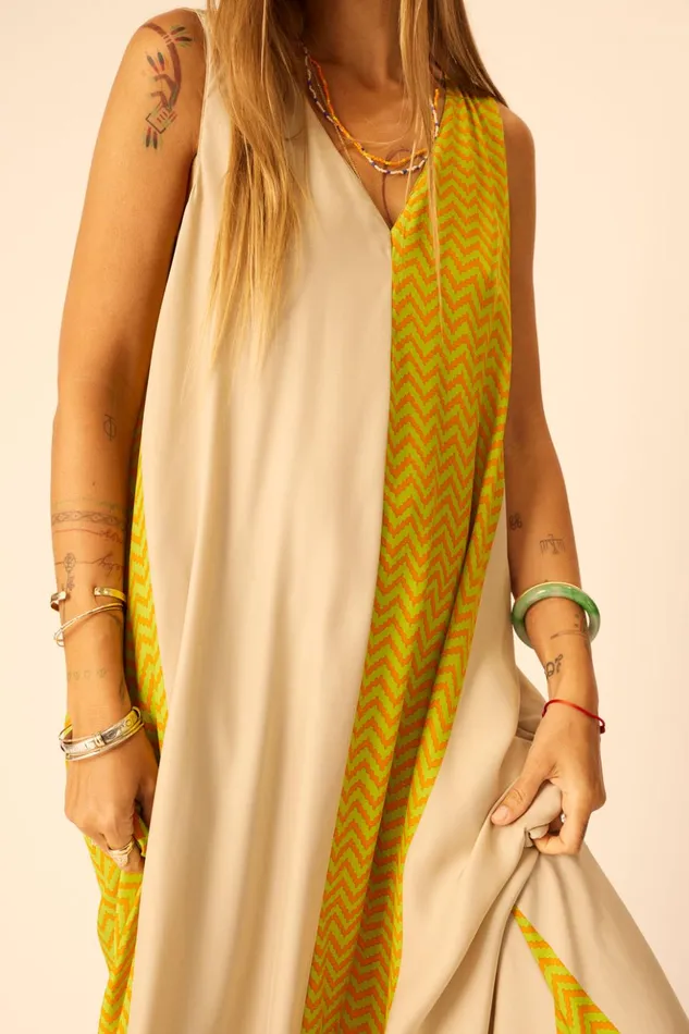 Tova Maxi Block Zigzag Tangerine Women Natalie Martin Dresses