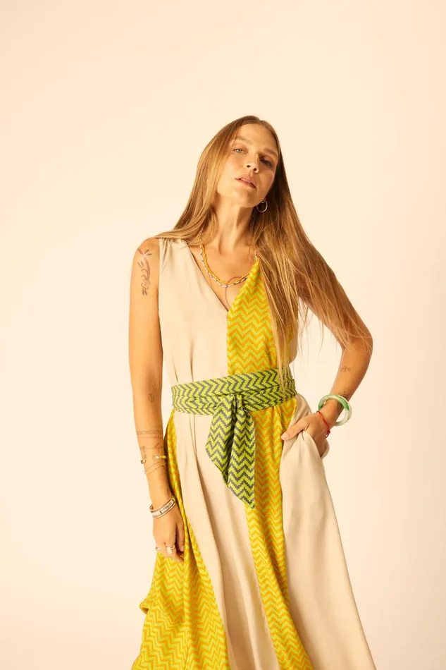 Tova Maxi Block Zigzag Tangerine Women Natalie Martin Dresses
