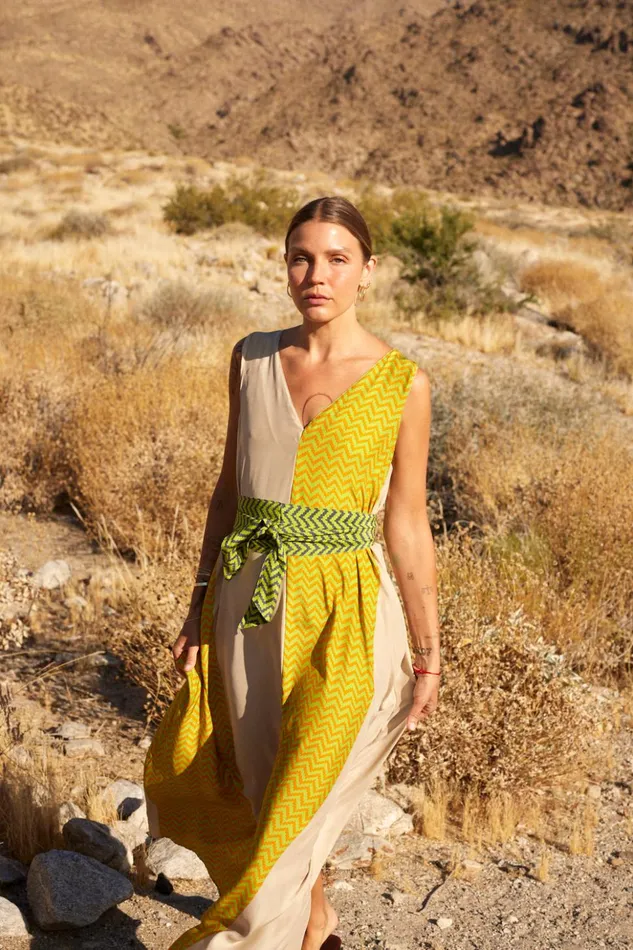 Tova Maxi Block Zigzag Tangerine Women Natalie Martin Dresses
