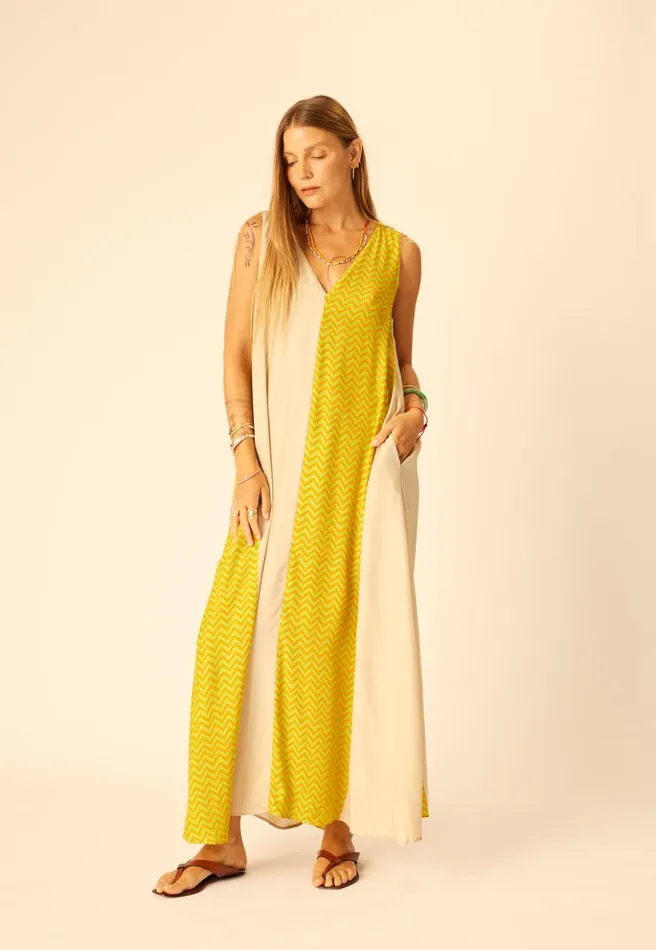 Tova Maxi Block Zigzag Tangerine Women Natalie Martin Dresses