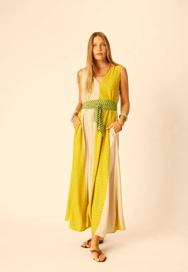 Tova Maxi Block Zigzag Tangerine Women Natalie Martin Dresses