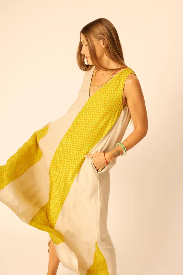 Tova Maxi Block Zigzag Tangerine Women Natalie Martin Dresses