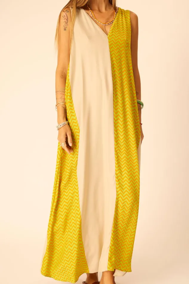 Tova Maxi Block Zigzag Tangerine Women Natalie Martin Dresses