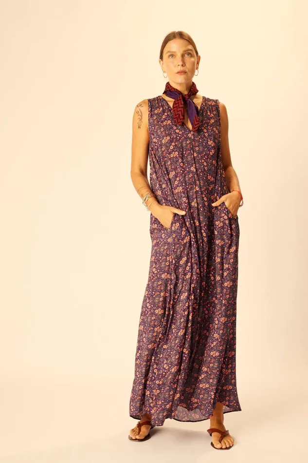 Tova Maxi Petite Fleur Aubergine Women Natalie Martin Dresses