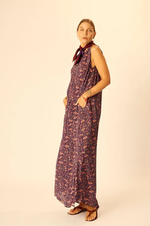 Tova Maxi Petite Fleur Aubergine Women Natalie Martin Dresses