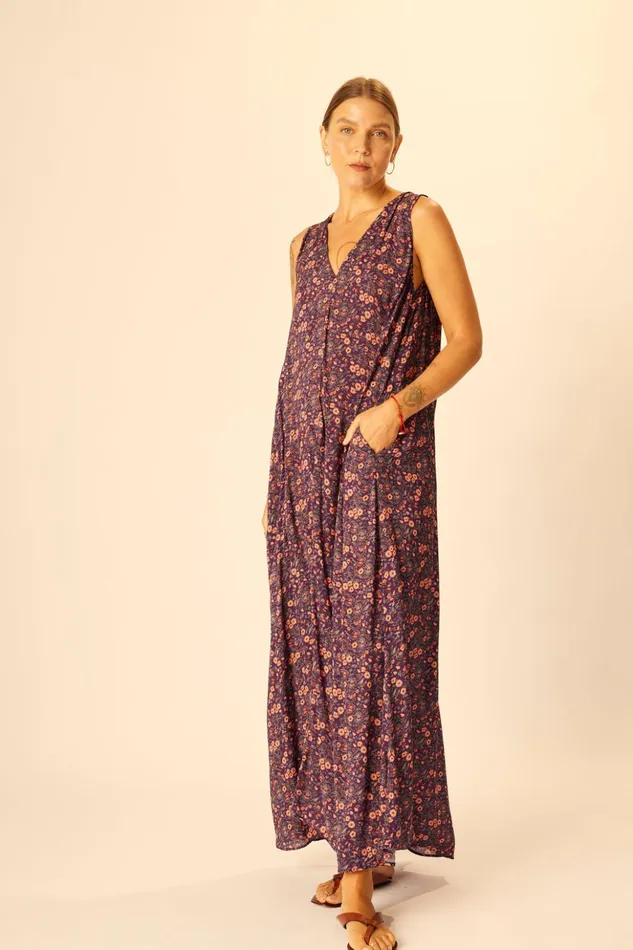 Tova Maxi Petite Fleur Aubergine Women Natalie Martin Dresses
