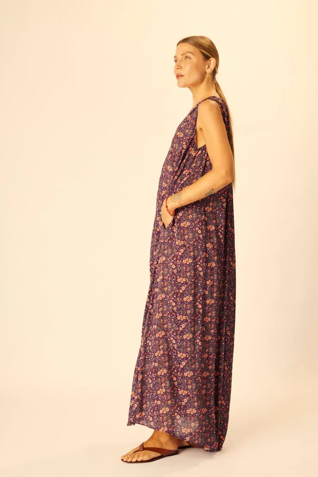 Tova Maxi Petite Fleur Aubergine Women Natalie Martin Dresses
