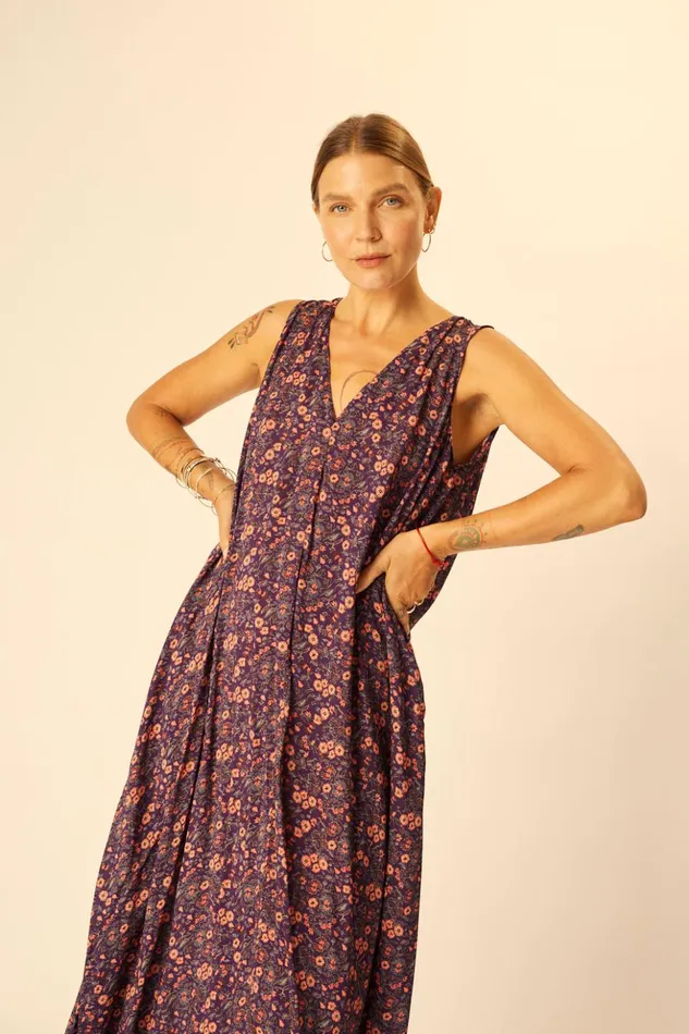 Tova Maxi Petite Fleur Aubergine Women Natalie Martin Dresses
