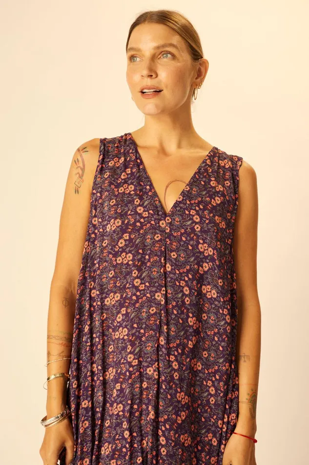 Tova Maxi Petite Fleur Aubergine Women Natalie Martin Dresses