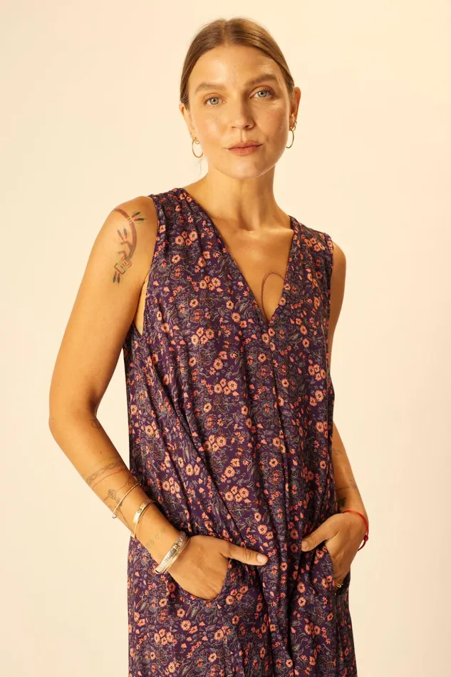 Tova Maxi Petite Fleur Aubergine Women Natalie Martin Dresses