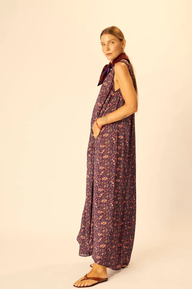 Tova Maxi Petite Fleur Aubergine Women Natalie Martin Dresses