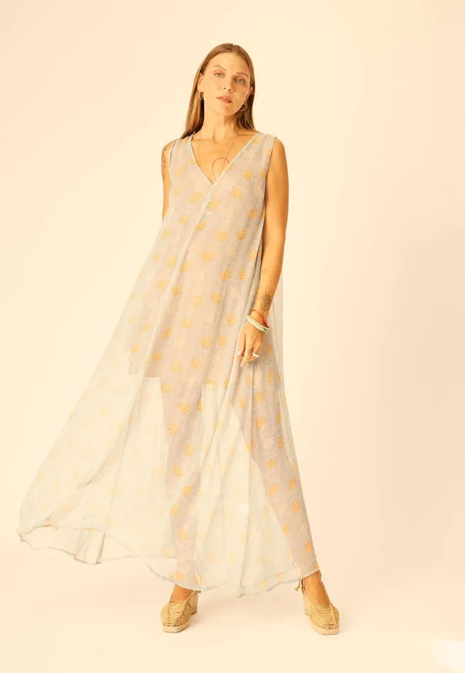 Tova Maxi Snowflake Tangerine Women Natalie Martin Dresses