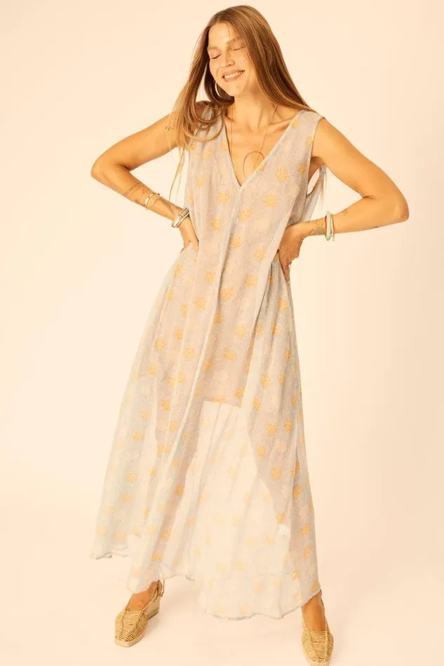 Tova Maxi Snowflake Tangerine Women Natalie Martin Dresses