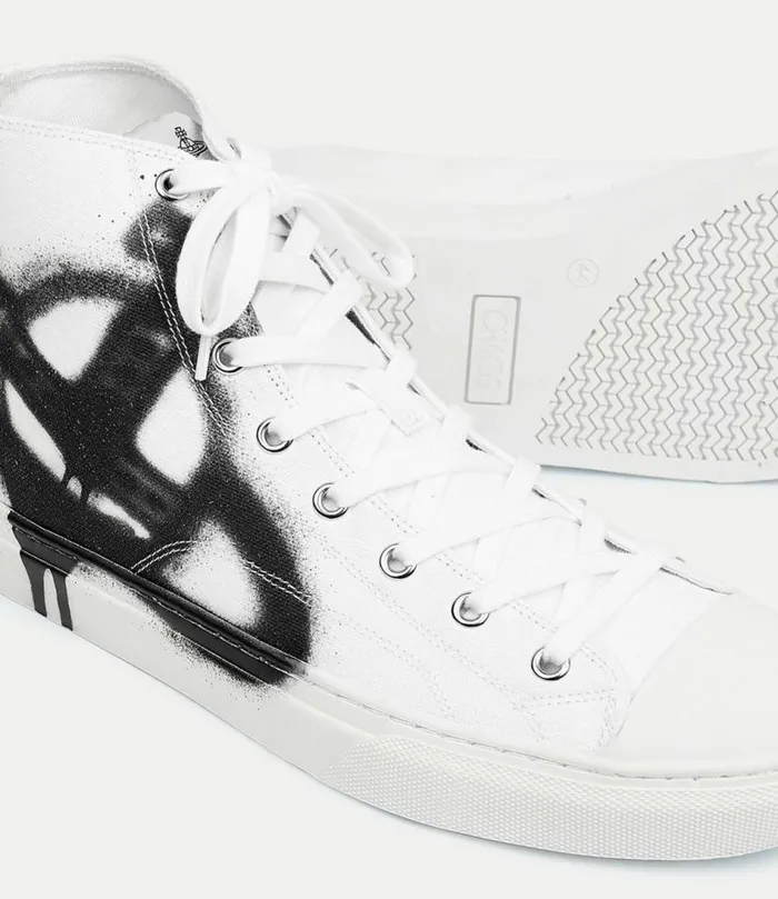 Trainers Men Vivienne Westwood HighTop Plimsoll Trainers In WhiteBlackOrb