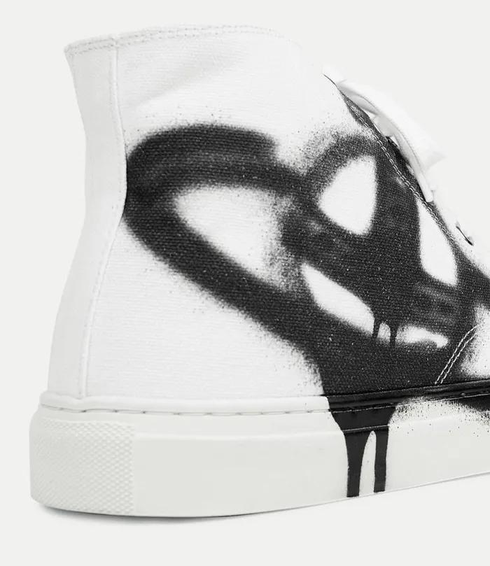 Trainers Men Vivienne Westwood HighTop Plimsoll Trainers In WhiteBlackOrb