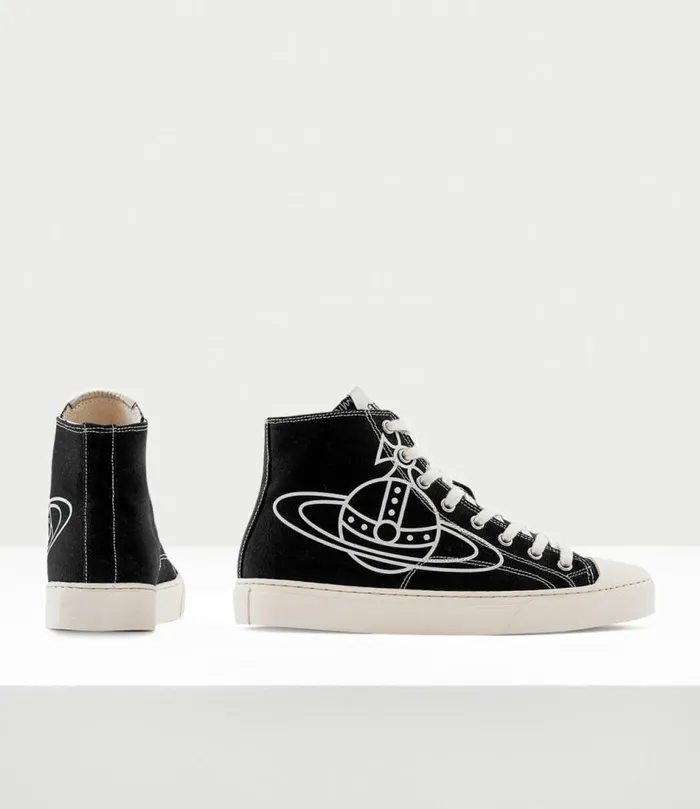 Trainers Men Vivienne Westwood Plimsoll High Top Canvas In Black