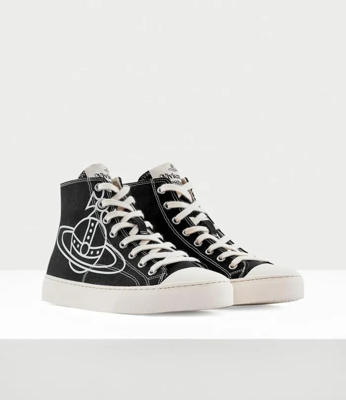 Trainers Men Vivienne Westwood Plimsoll High Top Canvas In Black