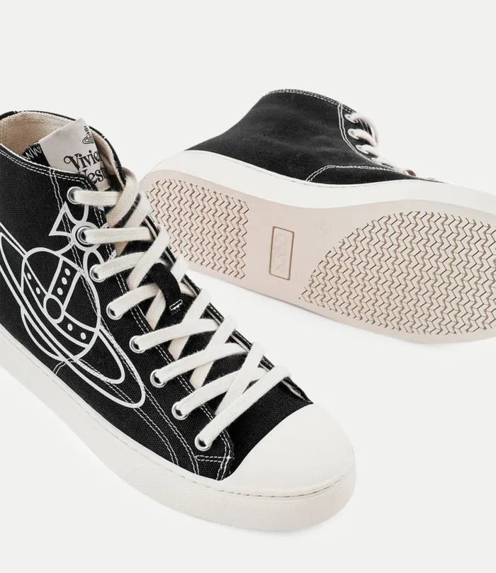 Trainers Men Vivienne Westwood Plimsoll High Top Canvas In Black