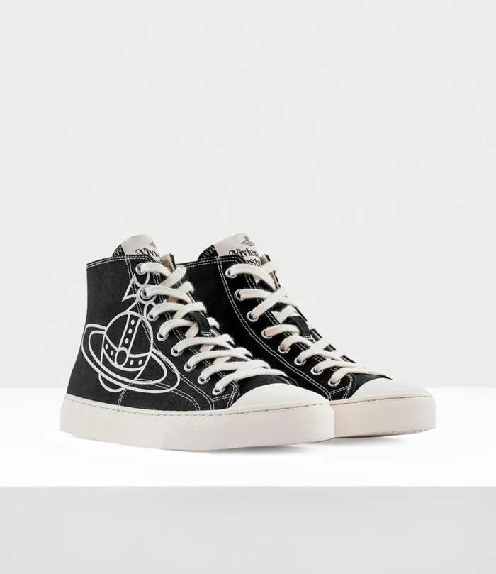 Trainers Women Vivienne Westwood Plimsoll High Top Canvas In Black