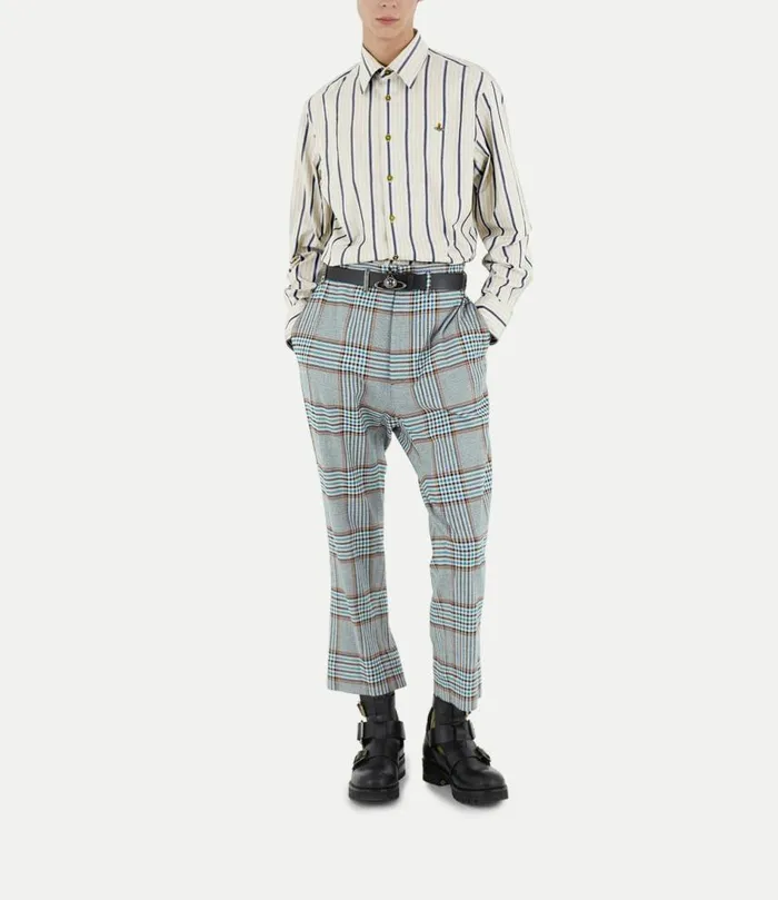 Trousers And Shorts Men Vivienne Westwood Cropped Cruise Trousers In Blue