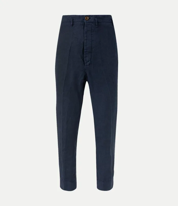 Trousers And Shorts Men Vivienne Westwood Cropped Cruise Trousers In Navy