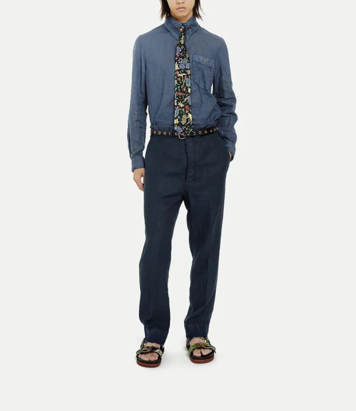 Trousers And Shorts Men Vivienne Westwood Cropped Cruise Trousers In Navy