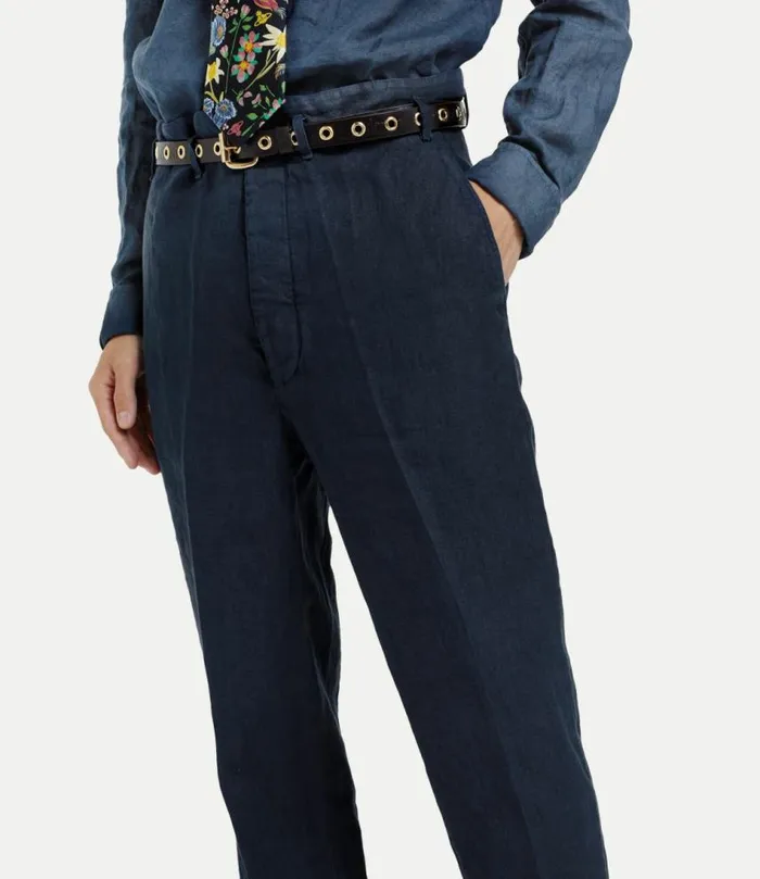 Trousers And Shorts Men Vivienne Westwood Cropped Cruise Trousers In Navy