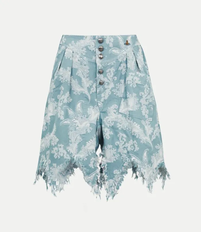 Trousers And Shorts Men Vivienne Westwood Distressed Romario Shorts In BlueCoral Trousers And Shorts Men Vivienne Westwood Distressed Romario Shorts In BlueCoral