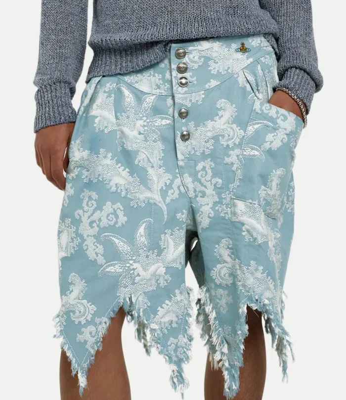 Trousers And Shorts Men Vivienne Westwood Distressed Romario Shorts In BlueCoral