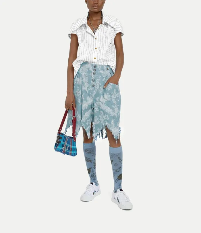 Trousers And Shorts Men Vivienne Westwood Distressed Romario Shorts In BlueCoral