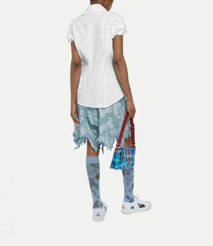 Trousers And Shorts Men Vivienne Westwood Distressed Romario Shorts In BlueCoral