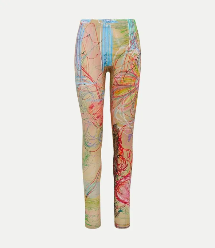Trousers And Shorts Women Vivienne Westwood Lili Leggings In KidsDrawingsPrint Trousers And Shorts Women Vivienne Westwood Lili Leggings In KidsDrawingsPrint