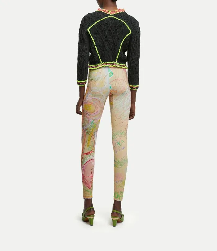 Trousers And Shorts Women Vivienne Westwood Lili Leggings In KidsDrawingsPrint