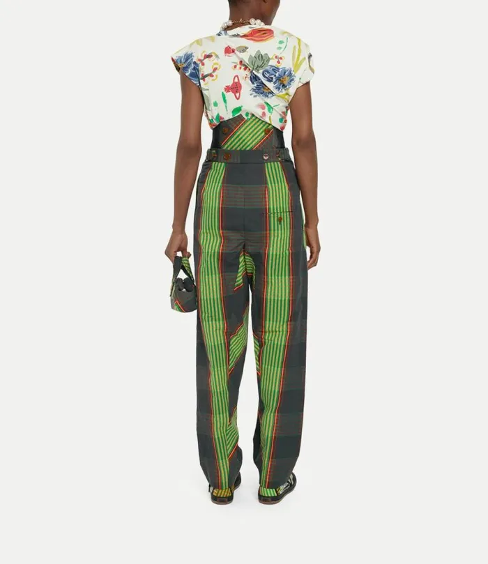 Trousers And Shorts Women Vivienne Westwood Long Macca Corset Trousers In CombatTartan